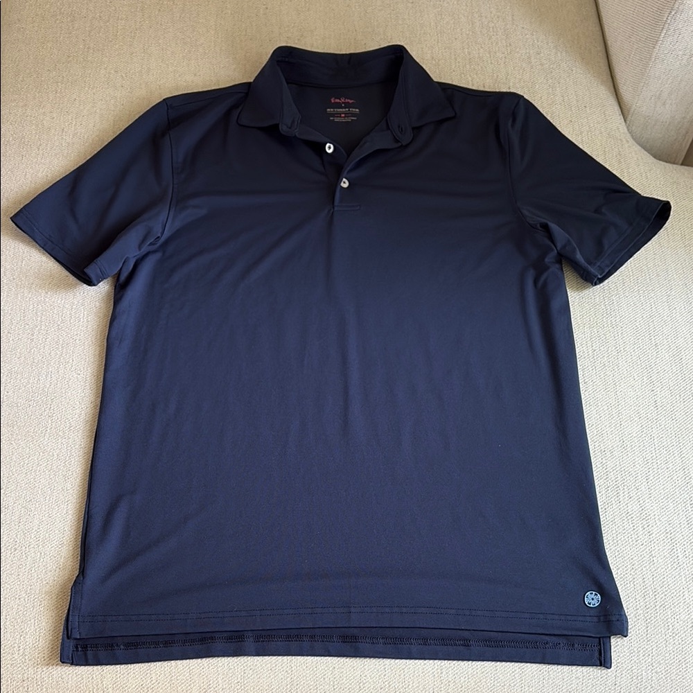 Lily Pulitzer x Southern Tide men’s navy blue polo